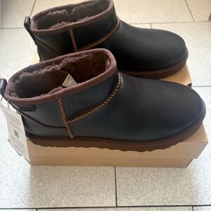 UGG Men'sUggs Ultra Mini Regan Leather Brown  Boots